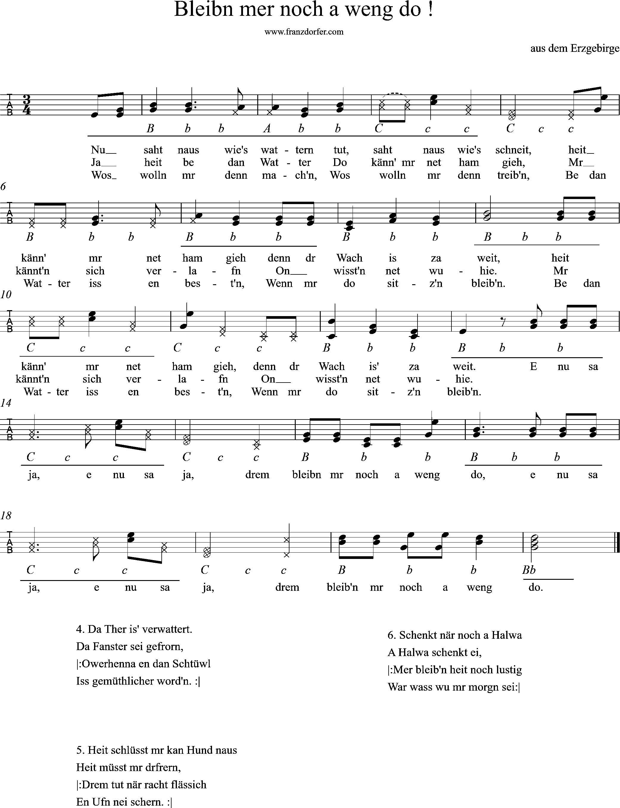 Griffschrift, bleibn mer no a weng do